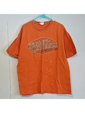 Harley Davidson Burnt Orange Brighton MI Short Sleeve Shirt Size 2X
